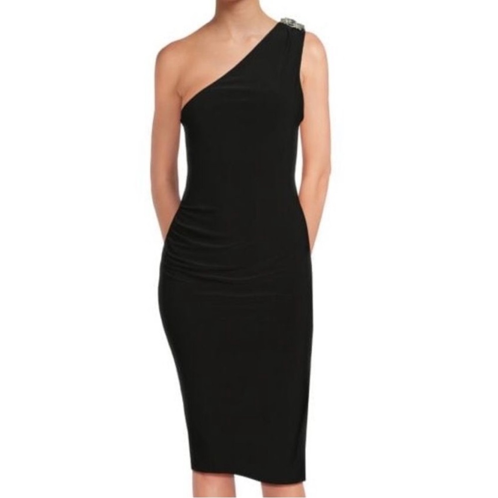 NWT Bebe Embellished One Shoulder Midi Dress Women’s Size L